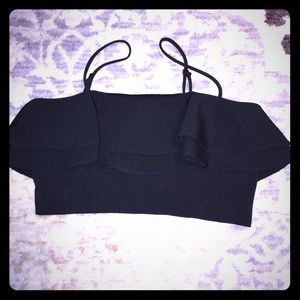 Do+Be flutter crop top with zip and straps sizeM